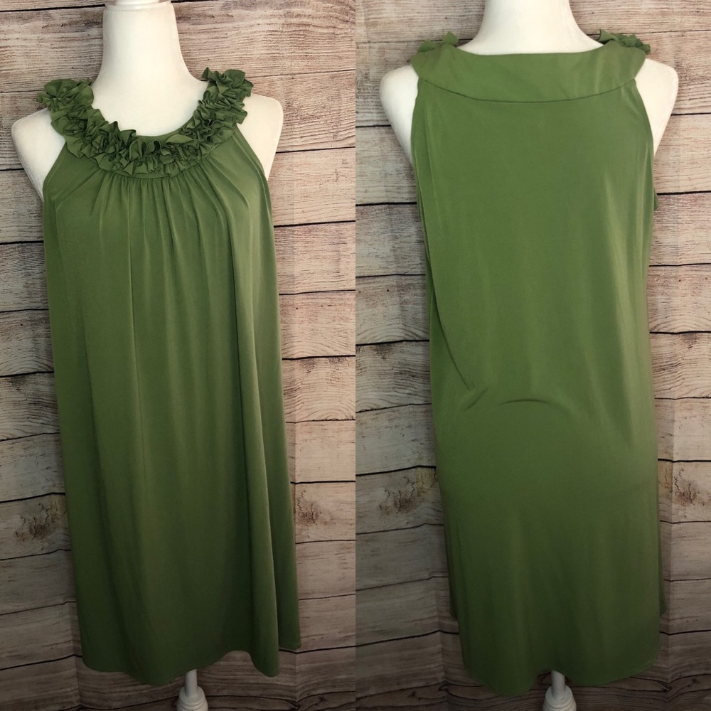 London Times green sleeveless dress